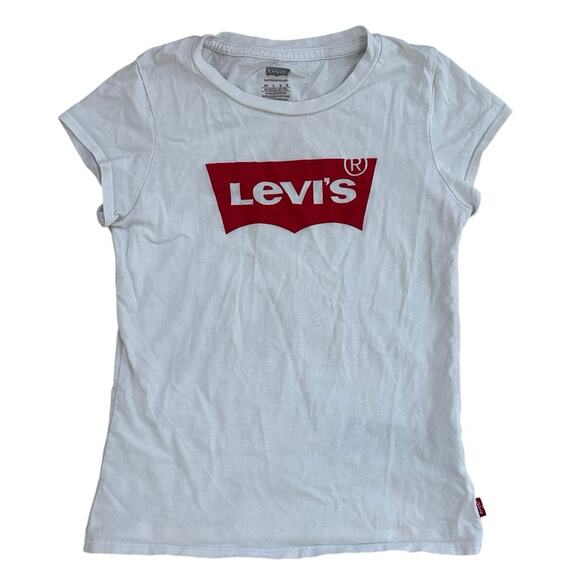 Girls Levi White T-Shirt 6x - Picture 1 of 5